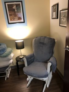 our cozy private lactation room